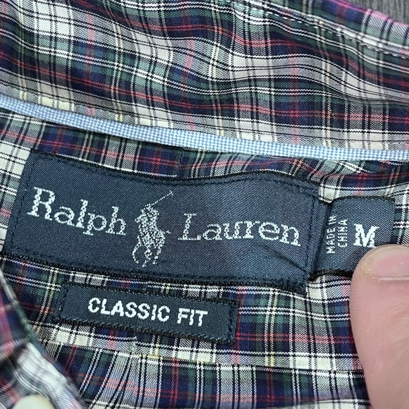 Polo Ralph Lauren S/S Camp Button Front Shirt Mens Med‎ Plaid Classic Red Pony - Picture 5 of 7